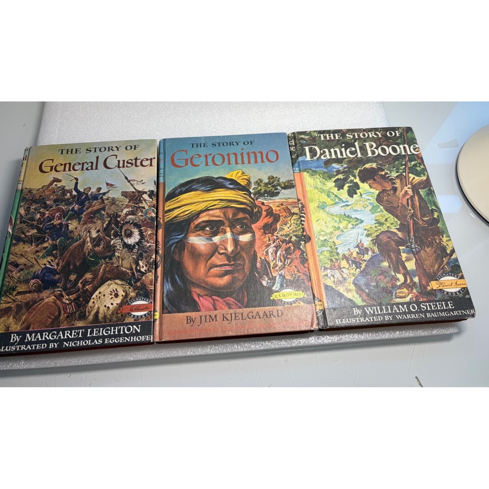 Vintage Grosset & Dunlap Book Lot: Custer, Geronimo & Daniel Boone Hardcovers